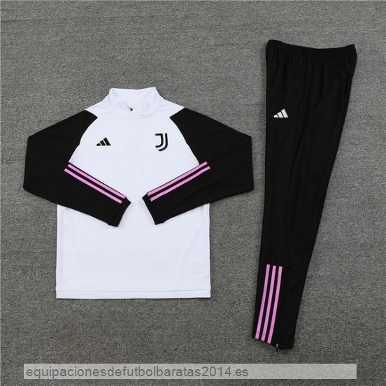 Nuevo Conjunto Completo Sudadera Entrenamiento Niños Juventus 23/24 Blanco I Negro Rosa Baratas